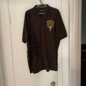 XXL beautifully designed Coogi polo shirt in mint condition.Dark brown colour